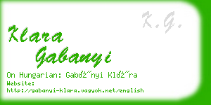 klara gabanyi business card